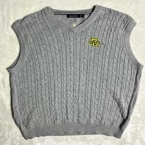 Marquette University Nautica Cable Knit Sweater Vest Men's XL Golden Eagle Fire
